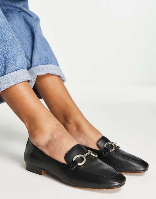 Aldo wicilama leather trim loafers in black ASOS