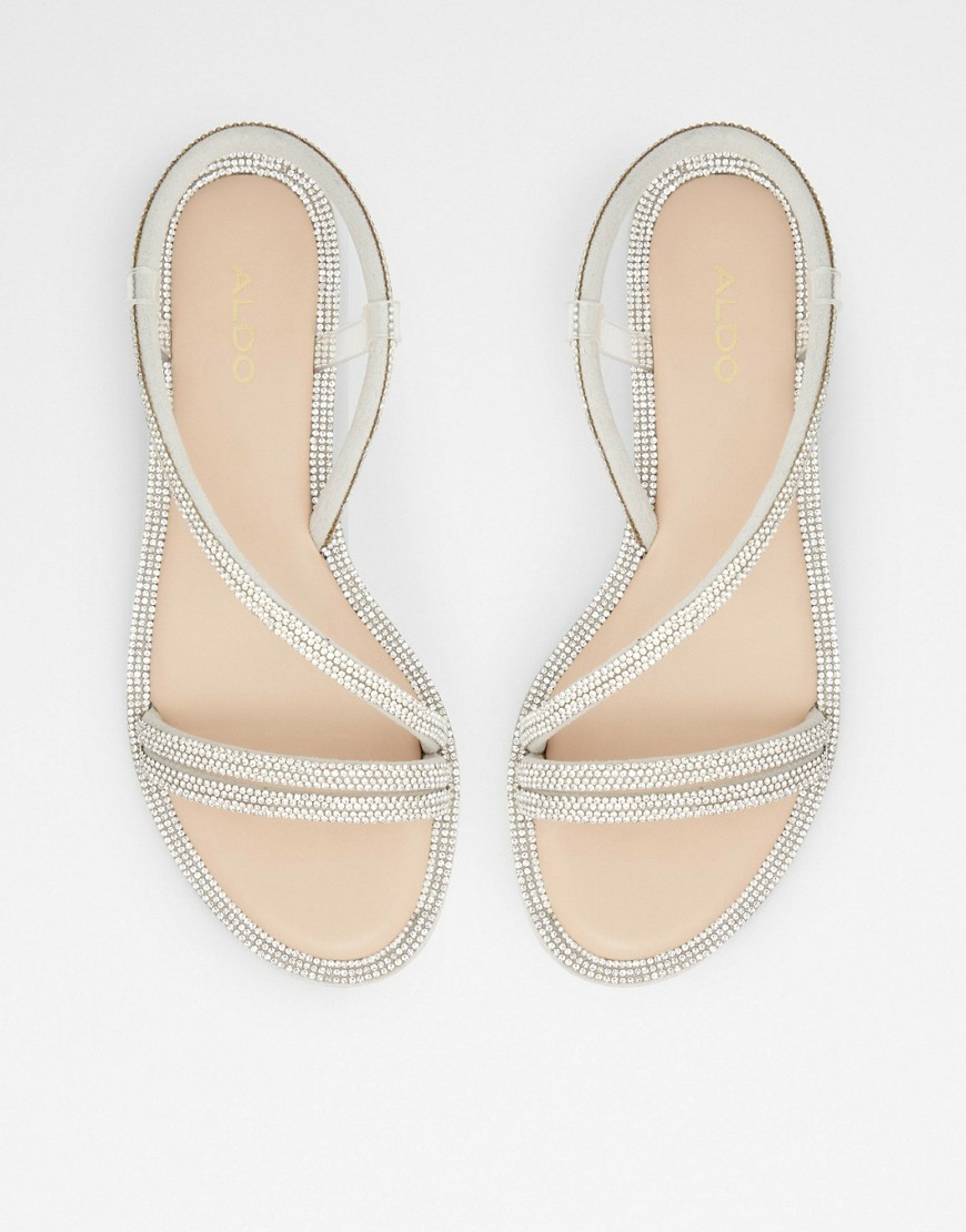 aldo - wicorebeth - sandali bassi con fascette argentati-argento