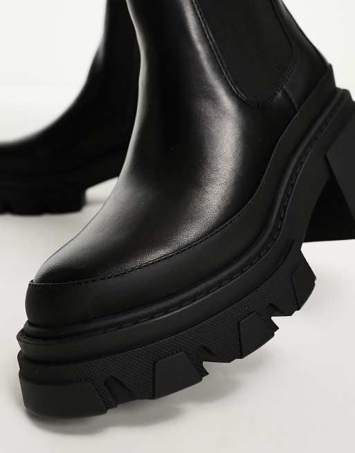 ALDO Wide Fit – Talanariel – Svarta, grova ankelboots i läder , 2 av 4