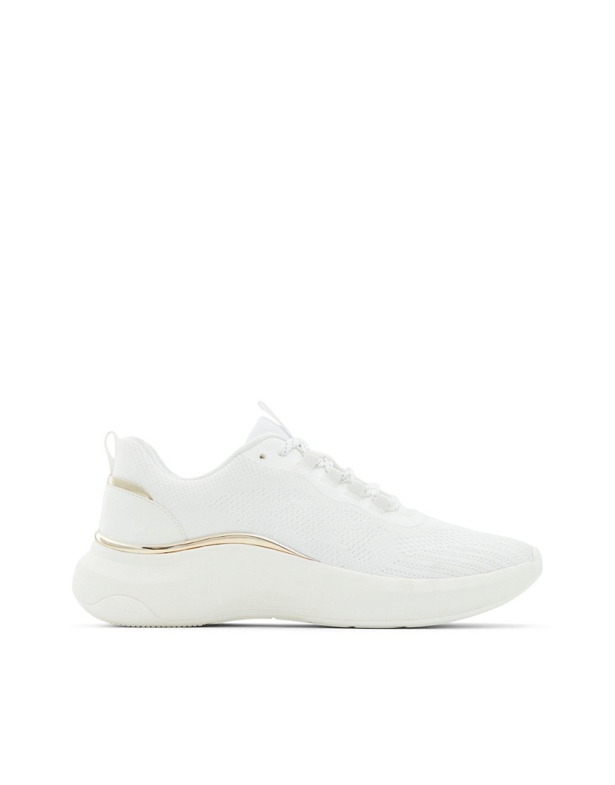 aldo - willo - chunky sneakers bianche con dettagli oro-bianco