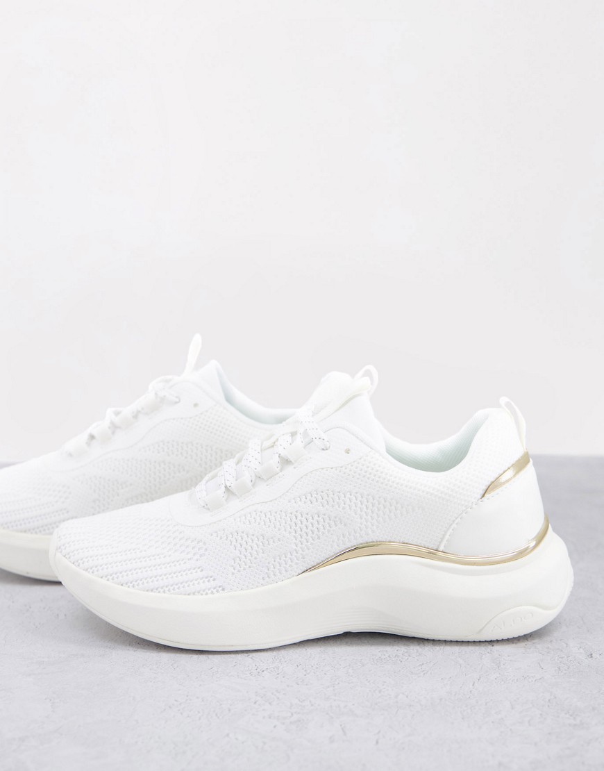 ALDO Willo chunky sneakers with gold details in white