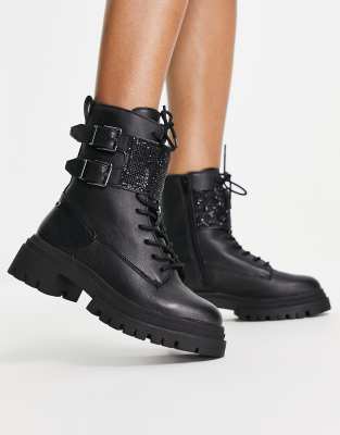 aldo black lace up boots