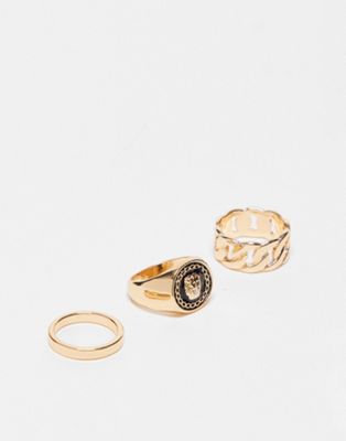 ALDO Woe pack of 3 rings with lionhead sovereign