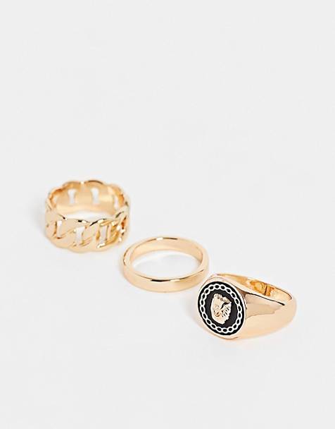 Beir pack of 5 stacking rings in metal ASOS Damen Accessoires Schmuck Ringe 