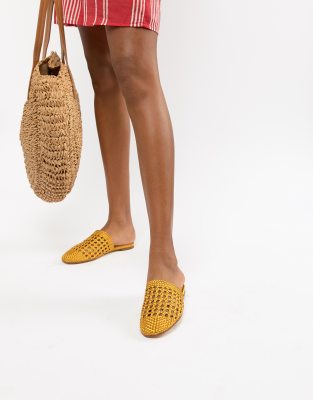 woven flat mules