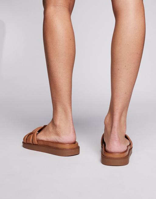 ALDO – Wylalaendar – Ledersandalen in Mittelbraun mit gepolstertem Fußbett, 3 von 4