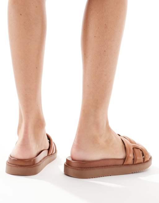 ALDO Wylalaendar padded footbed sandals medium brown leather, 2 of 4