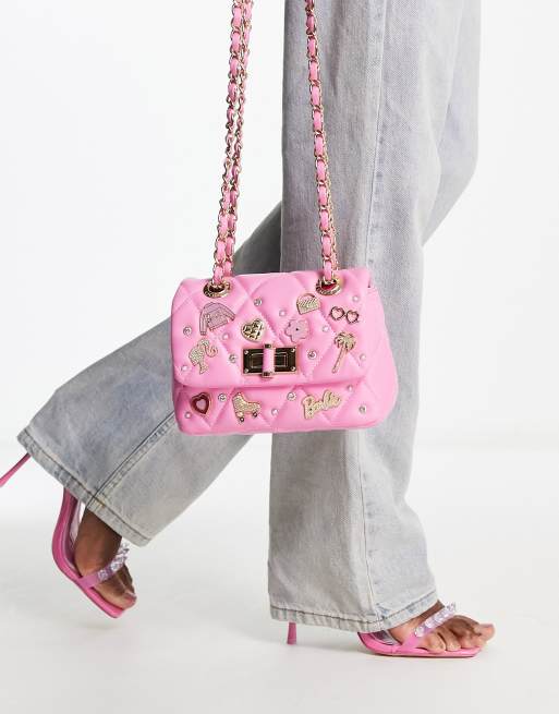 Claire's Barbie Quilted Crossbody Bag | Pink