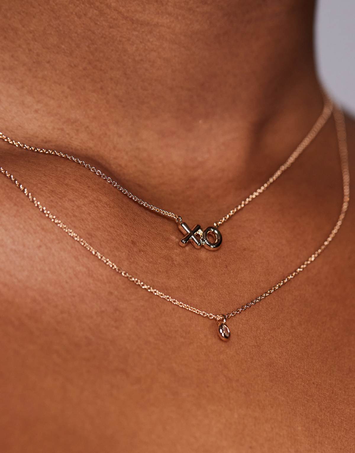 ALDO xolove multirow choker necklace with xo charm in gold