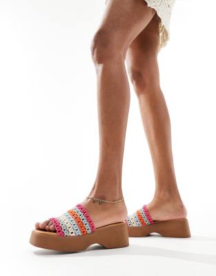 Shop Aldo Yassu Chunky Mule Sandals In Bright Multi