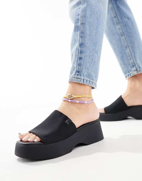 ALDO – Yassu – Svarta grova sandaler med öppen häl - view 1