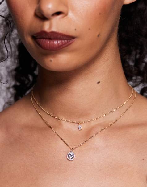 ALDO - Yaude - Gelaagde ketting met doorzichtige siersteentjes in goud - view 1