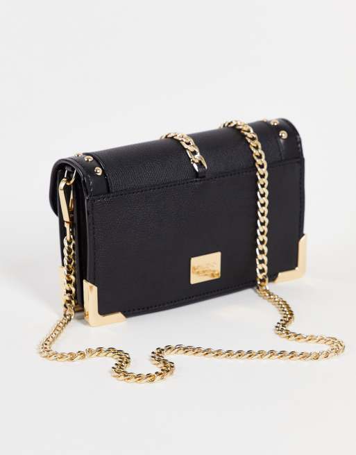 ALDO Ybeaswen Premium crossbody tas met ketting en slang in zwart en goud