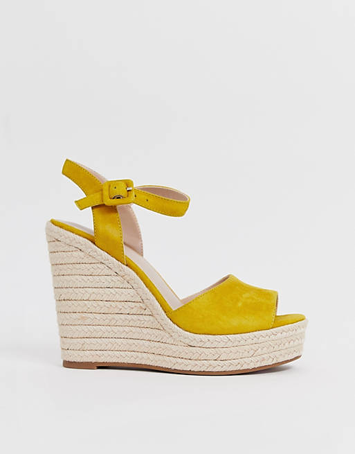 ALDO Ybelani platform heeled sandals in yellow | ASOS