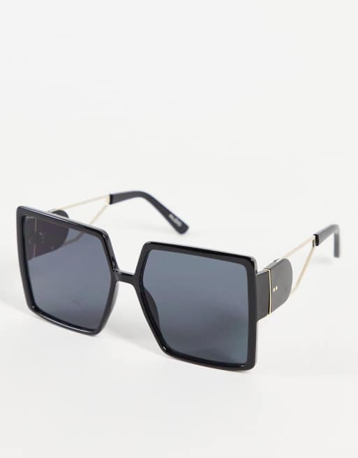 ALDO Ybeledia oversized square sunglasses in black and gold | ASOS