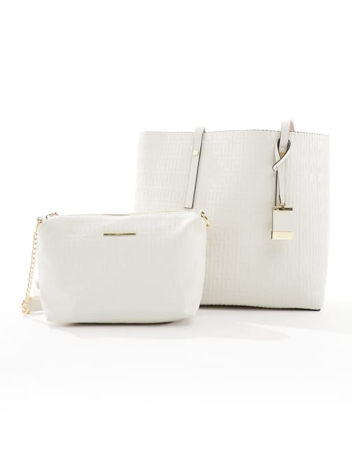ALDO Yendaldan embossed tote bag in cream ASOS