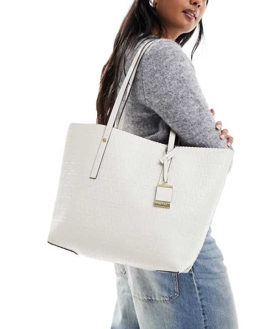 ALDO Yendaldan embossed tote bag in cream ASOS