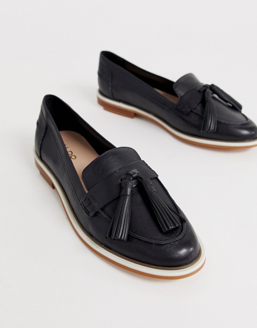 ALDO Yiaven leather tassle loafer-Black