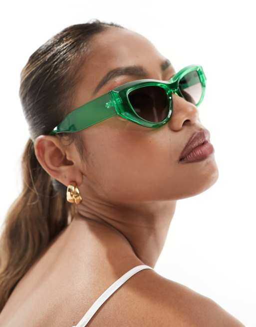 ALDO Zaron rectangular sunglasses in green 