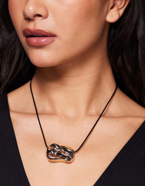 ALDO zayna molten coin cord necklace in gold - view 1