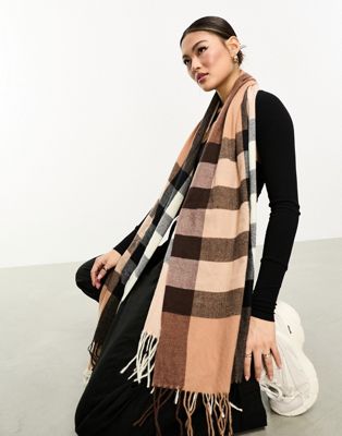 ALDO Zelazny check blanket scarf in neutral