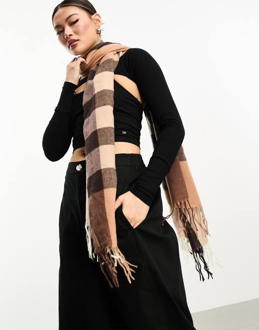 ALDO Zelazny check blanket scarf in neutral | ASOS