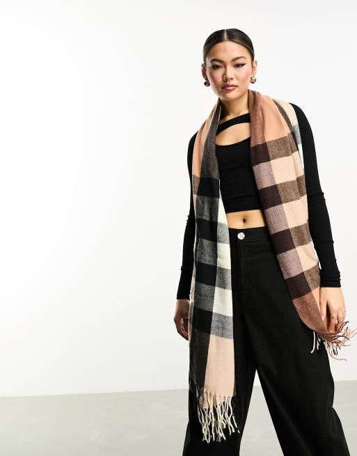 ALDO Zelazny check blanket scarf in neutral | ASOS