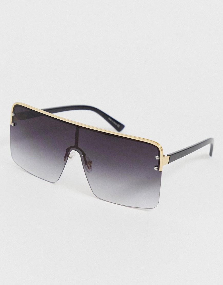 Aldo – Zigosen – E, Eckige Oversize-Sonnenbrille Schwarz No Size