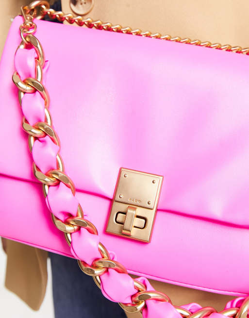 ALDO Zoi chain detail crossbody bag in hot pink