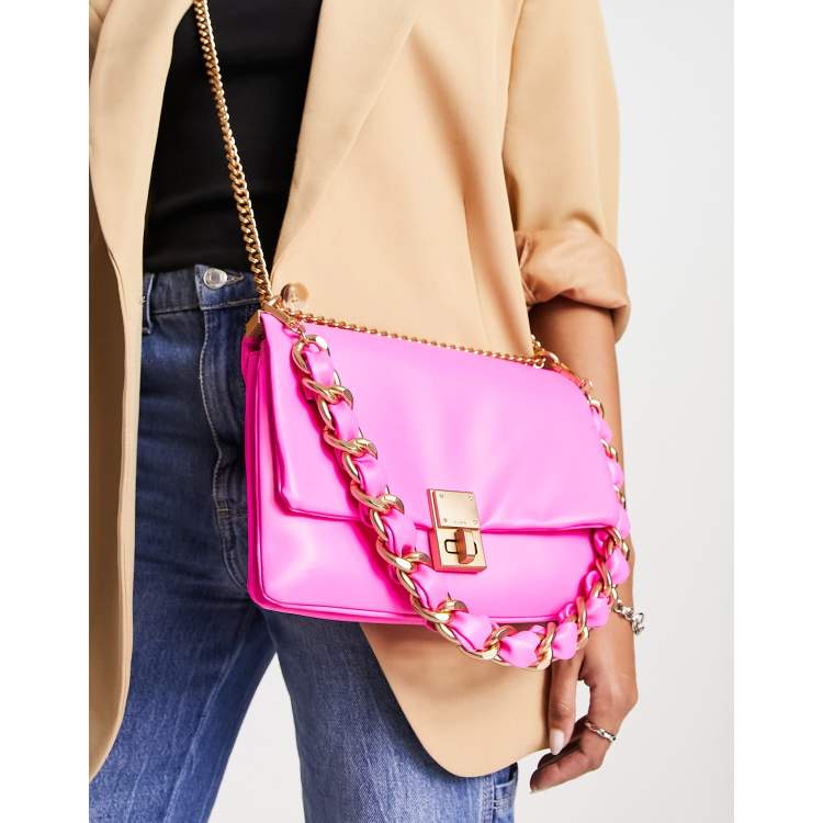 Fashionable Pink Women's Chain Shoulder Bag