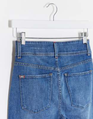 alice and olivia good high rise exposed button jeans