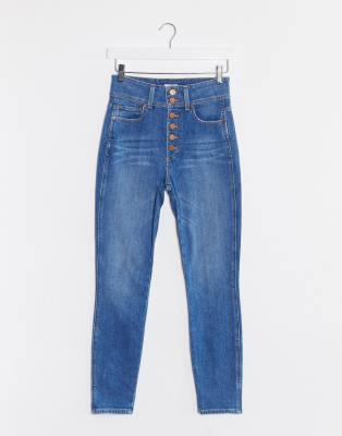 mens exposed button fly jeans