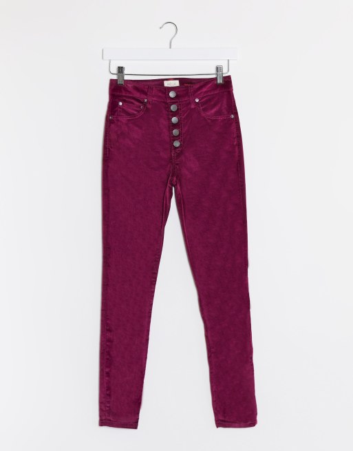 High rise hot sale velvet jeans