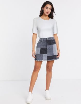 Alice \u0026 Olivia Jeans patchwork mini 