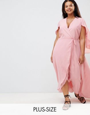 blush pink plus size maxi dress