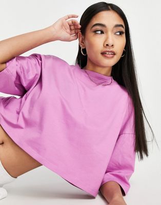 Aligne cropped oversized t-shirt in lilac