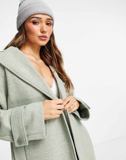 Green on sale herringbone coat