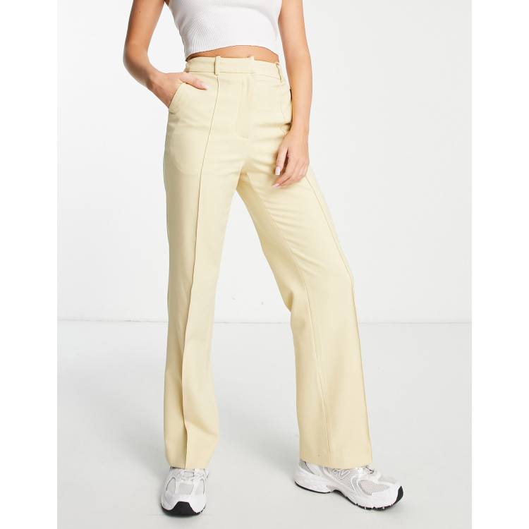 Aligne high waist wide leg tailored pants in buttermilk (part of a set)