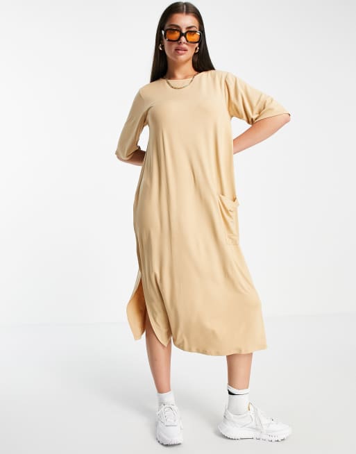 Midi t shirt dress with pockets on sale