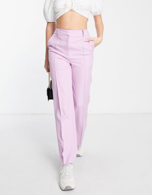 Aligne - Pantalon d'ensemble coupe dad à taille haute - Lilas-Violet