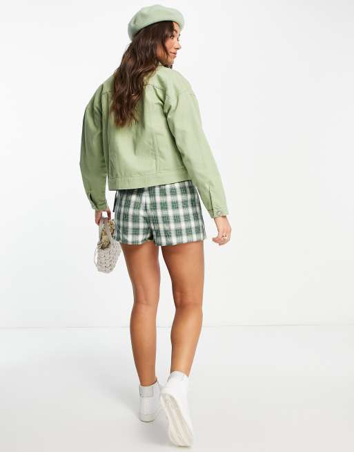 Aligne - Veste en denim de coton - Vert pastel - LGREEN, 4 de 4