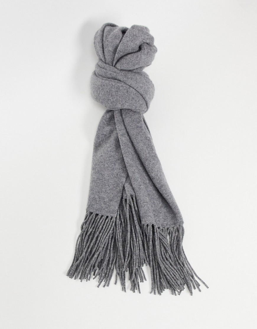 All Saints boiled wool scarf in gray-Grey