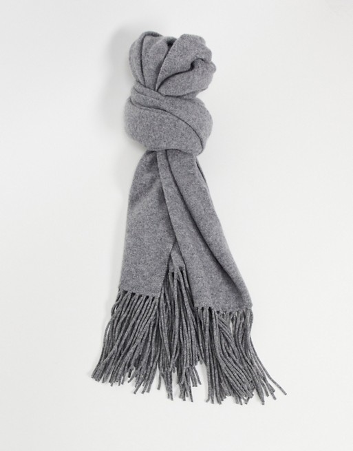 All Saints boiled wool scarf in grey