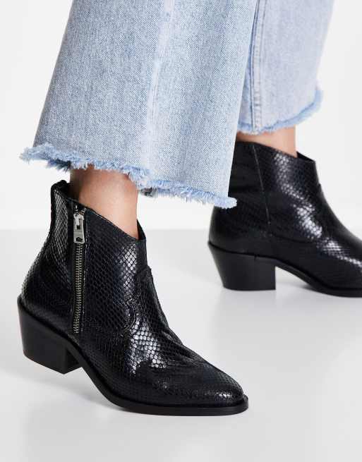 all saints black ankle boots