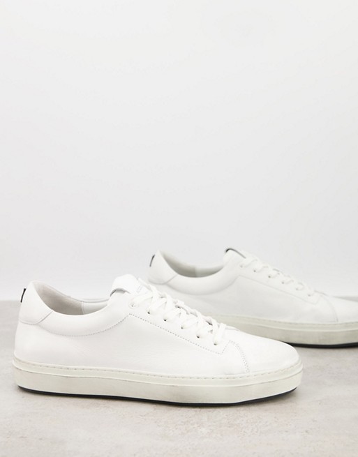 All Saints hawley low minimal trainers in white