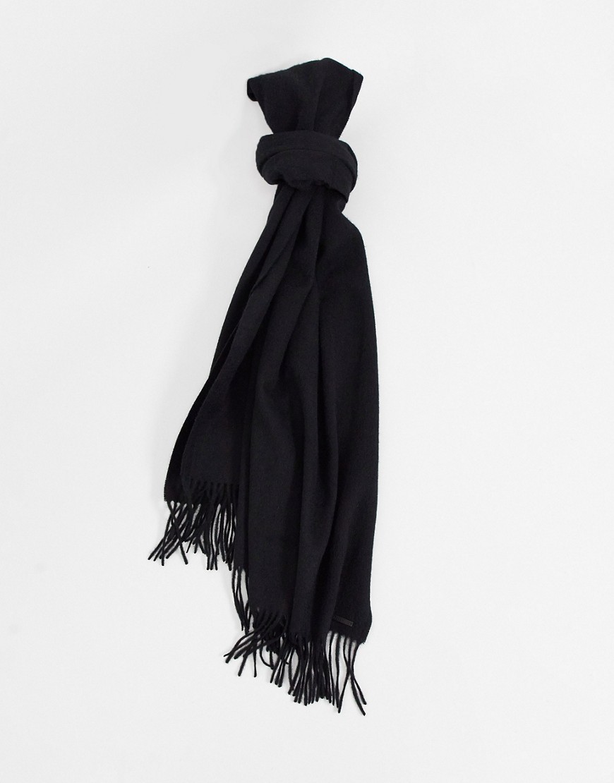 All Saints heavy wool blanket scarf in black