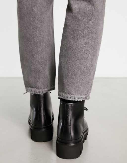 All Saints isaac chunky hiking boots in black leather | ASOS display picture 1