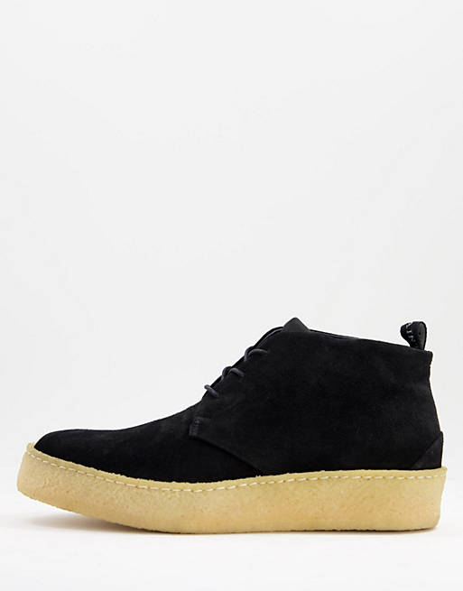 All Saints kit lace up suede boots in black