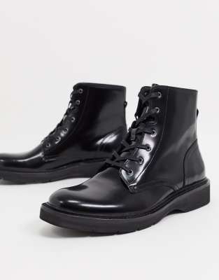 all saints black leather boots