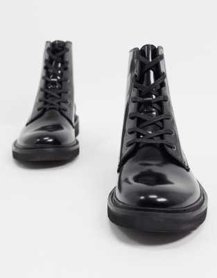 all black lace up boots